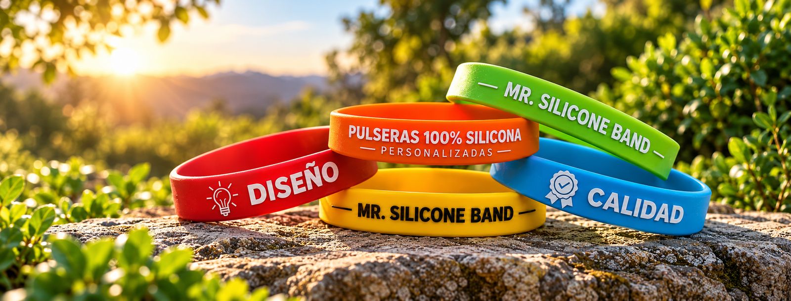 Pulseras y manillas de silicona personalizadas de colores