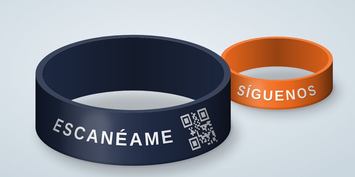 Pulseras anchas con código QR: manillas de silicona personalizadas